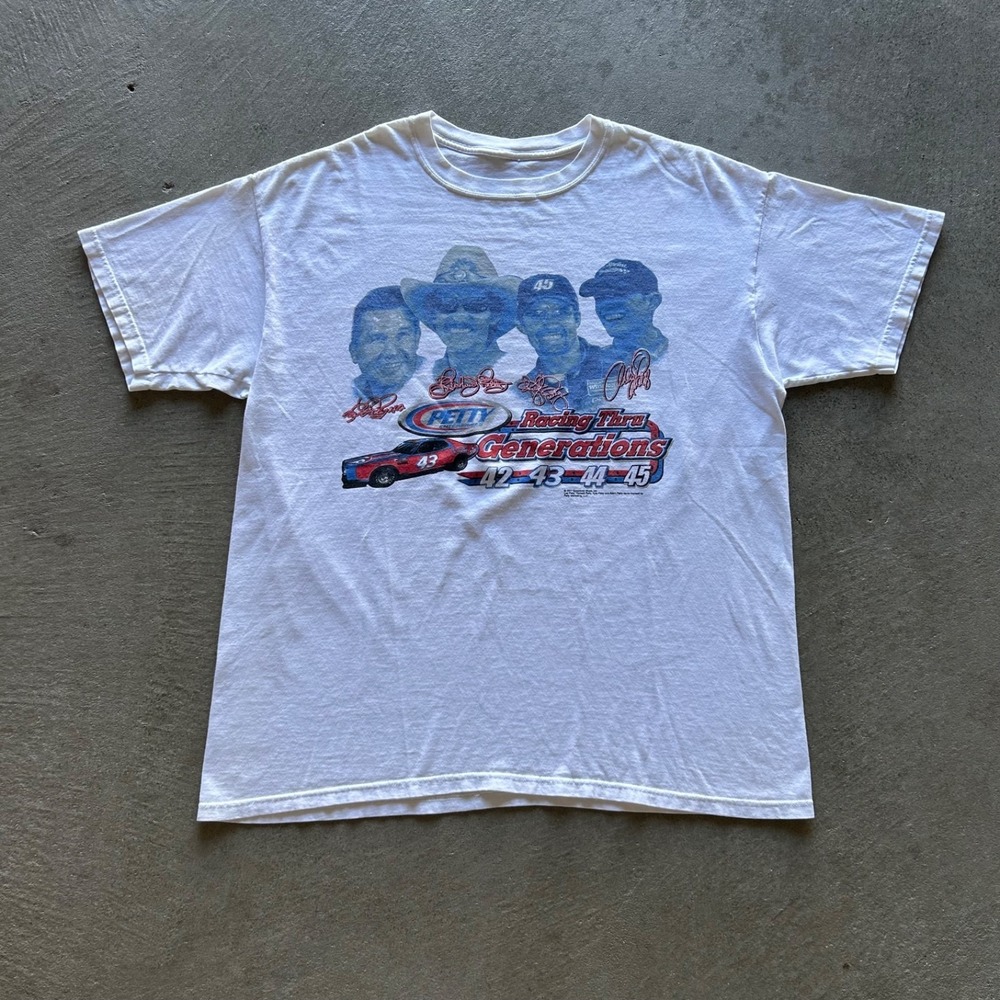 Vintage Petty Enterprises Shirt Size XL White‎ Nascar Racing Richard Kyle Petty